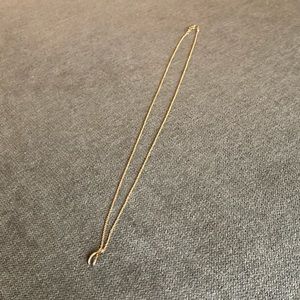Dogeared gold dipped silver necklace wishbone